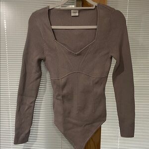 Abercrombie & Fitch Taupe Ribbed Top